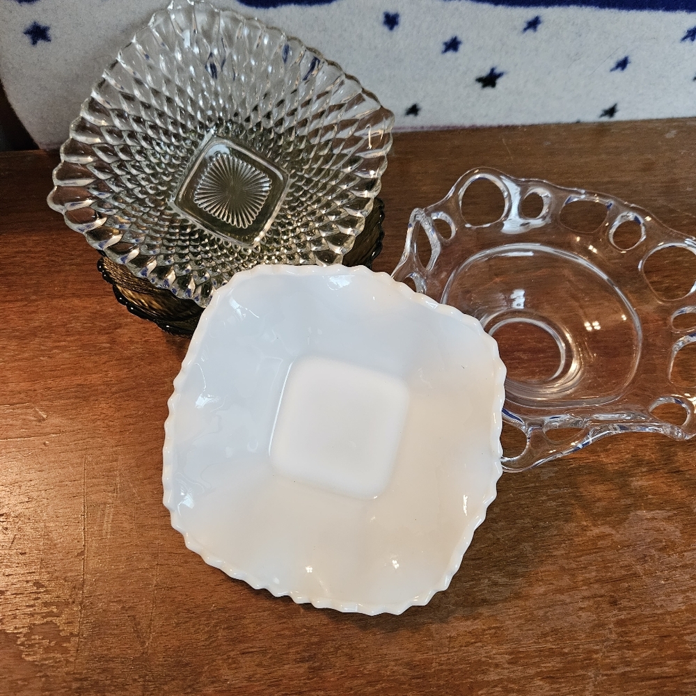 Elegant Glass and White Dish Set